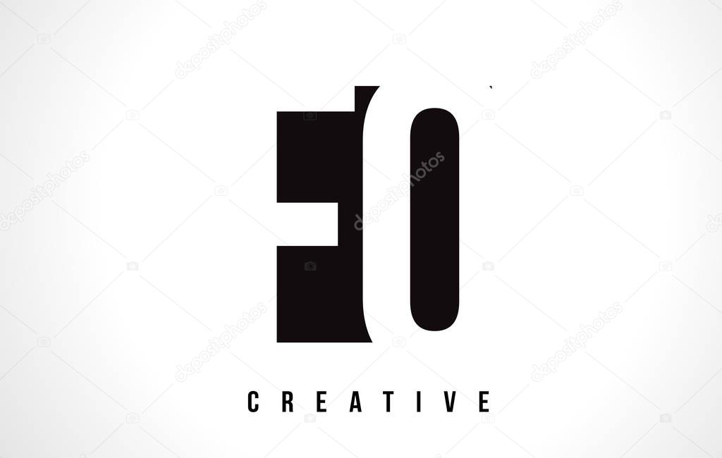 FO F O White Letter Logo Design with Black Square Vector Illustration Template.