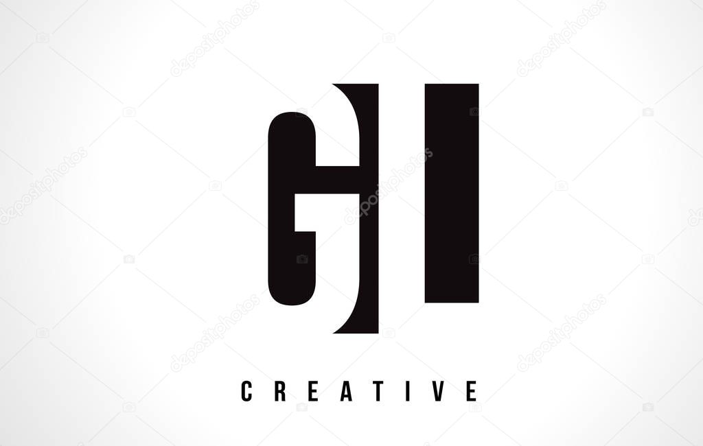 GL G L White Letter Logo Design with Black Square.
