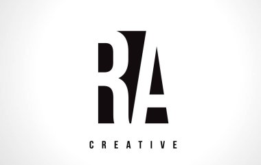 Ra R Q Beyaz harf Logo tasarımı siyah kare ile.