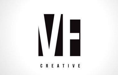 VF V F Beyaz harf Logo tasarımı siyah kare ile.