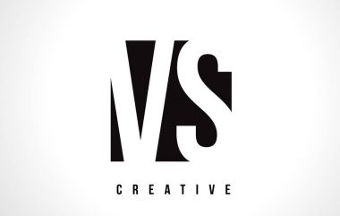 Vs V S Beyaz harf Logo tasarımı siyah kare ile.