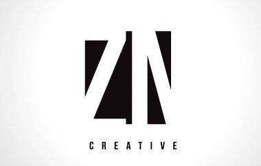 Zn Z N Beyaz harf Logo tasarımı siyah kare ile.