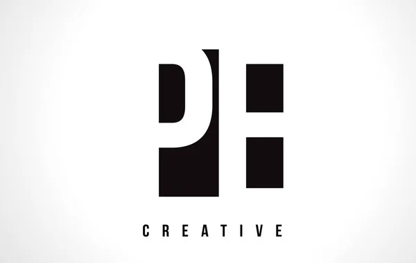 Σχεδιασμός λογότυπου λευκό γράμμα P E PE με μαύρο τετράγωνο. — Διανυσματικό Αρχείο
