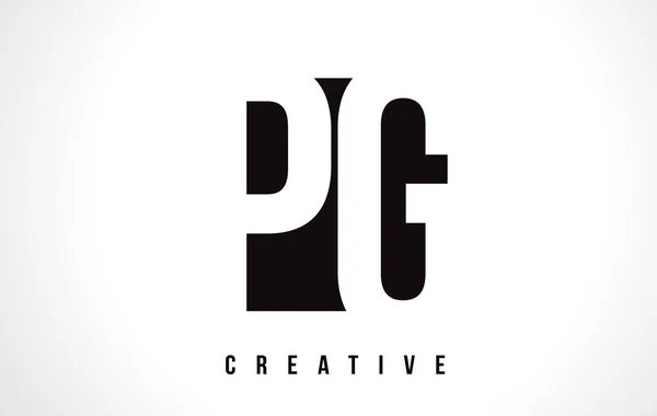 Pg p g weißer Buchstabe Logo Design mit schwarzem Quadrat. — Stockvektor