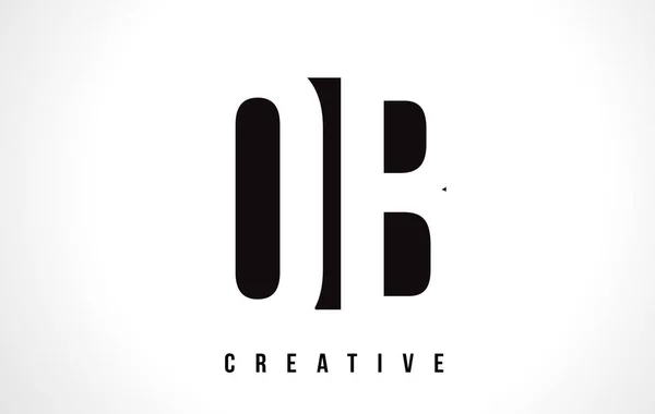 QB Q B letra branca Logo Design com Black Square . —  Vetores de Stock