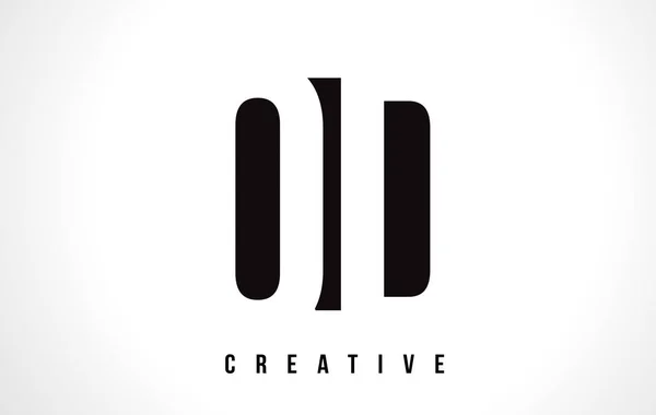 QD Q D White Letter Logo Design avec carré noir . — Image vectorielle