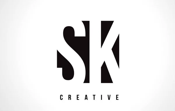 黒正方形で Sk S K 白文字のロゴの設計. — ストックベクタ