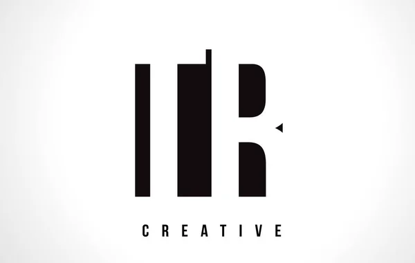 TR T R White Letter Logo Design avec carré noir . — Image vectorielle