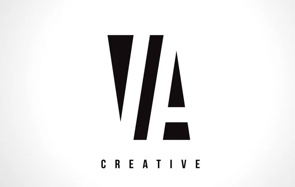 Bir beyaz harf Logo tasarımı Va V ile siyah kare. — Stok Vektör