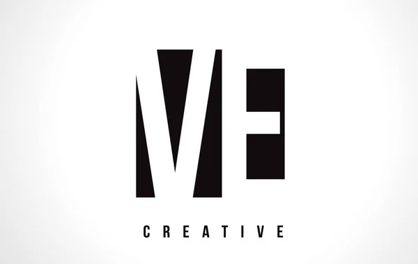 Ve V E witte Letter Logo ontwerp met Black Square. — Stockvector