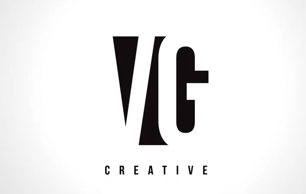 Σχεδιασμός λογότυπου λευκό γράμμα VG V G με μαύρο τετράγωνο. — Διανυσματικό Αρχείο