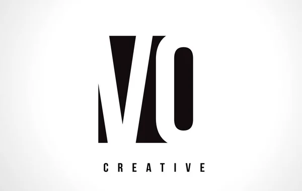 Vo V O witte Letter Logo ontwerp met Black Square. — Stockvector