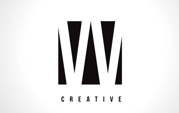 VV V carta branca logotipo design com preto quadrado . —  Vetores de Stock