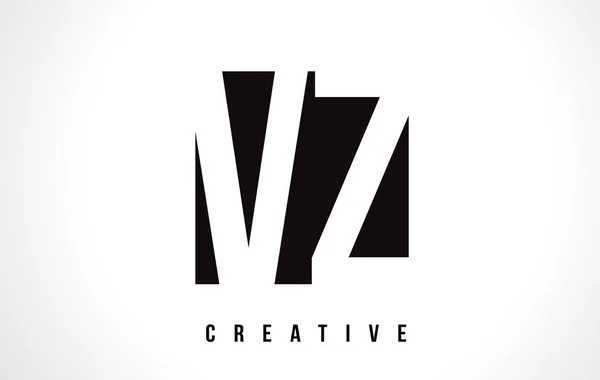 黒正方形で Vz V Z 白文字のロゴの設計. — ストックベクタ