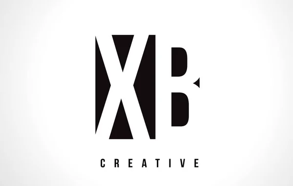 Logo lettera bianca XB X B Design con quadrato nero . — Vettoriale Stock