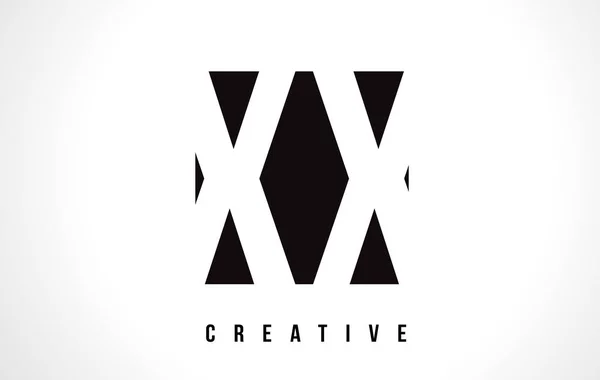 XX X X bílé písmeno Logo Design s černý čtverec. — Stockový vektor