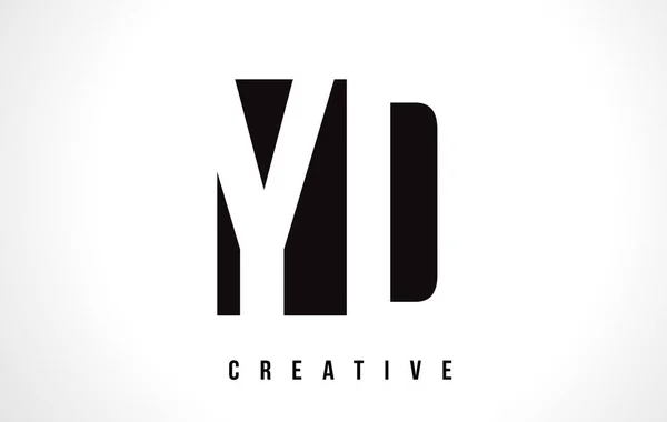 Diseño de logotipo de letra blanca YD Y D con cuadrado negro . — Archivo Imágenes Vectoriales
