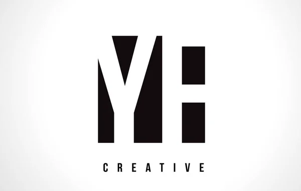 Diseño de logotipo de letra blanca YF Y F con cuadrado negro . — Archivo Imágenes Vectoriales