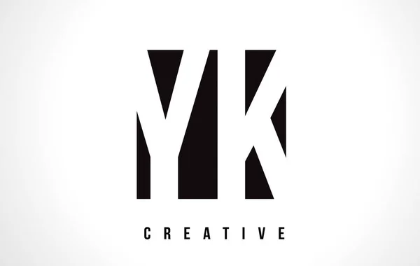 黑色广场 Yk Y K 白色字母标志设计. — 图库矢量图片