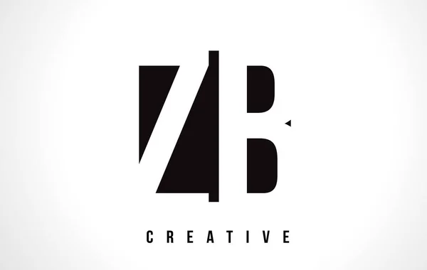 ZB Z B White Letter Logo Design with Black Square. — Stock Vector