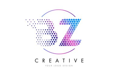 BZ B Z pembe pembe noktalı kabarcık mektup Logo tasarlamak vektör