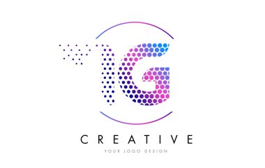 IG Ben Q pembe pembe noktalı kabarcık mektup Logo tasarlamak vektör