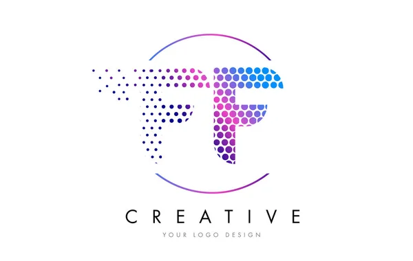 FF F Рожева плямиста бульбашка Логотип Дизайн Векторний — стоковий вектор