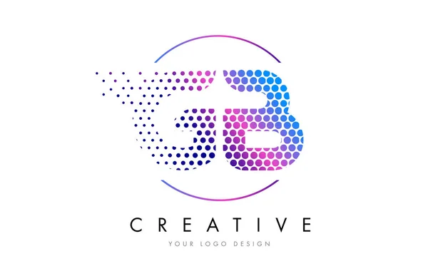 GB G B růžová purpurová tečkovaný bublina dopis Logo Design vektor — Stockový vektor