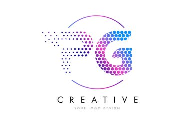 PG P G pembe pembe noktalı kabarcık mektup Logo tasarlamak vektör