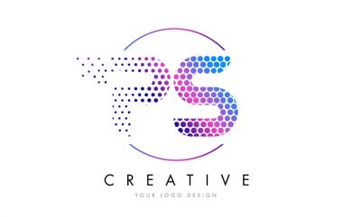 PS P S pembe pembe noktalı kabarcık mektup Logo tasarlamak vektör