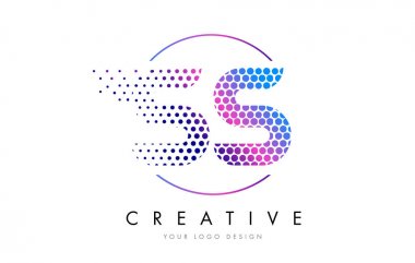 Kabarcık mektup Logo tasarlamak vektör SS S S pembe pembe noktalı