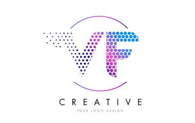 Kabarcık mektup Logo tasarlamak vektör VF V F pembe pembe noktalı