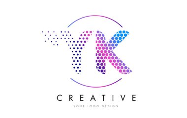 Yk Y K pembe pembe noktalı kabarcık mektup Logo tasarlamak vektör