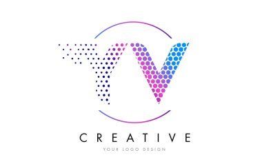 YV Y V pembe pembe noktalı kabarcık mektup Logo tasarlamak vektör
