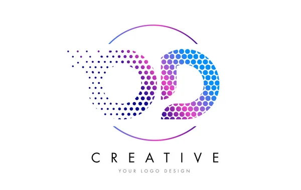 Od O D růžová purpurová tečkovaný bublina dopis Logo Design vektor — Stockový vektor