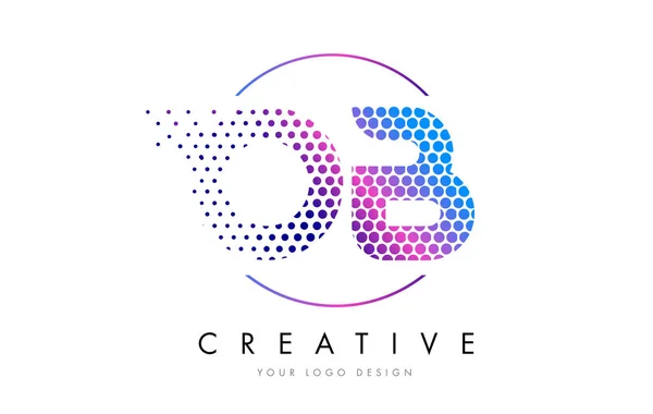 Ob O B růžová purpurová tečkovaný bublina dopis Logo Design vektor — Stockový vektor