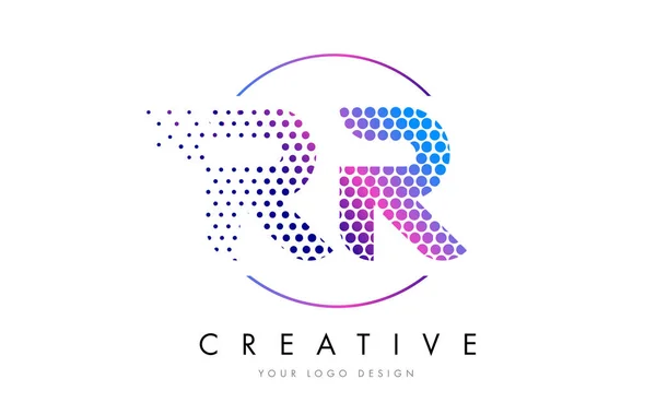 RR R Рожева плямиста бульбашка літери логотип Векторний дизайн — стоковий вектор