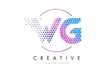 Kabarcık mektup Logo tasarlamak vektör WG W G pembe pembe noktalı