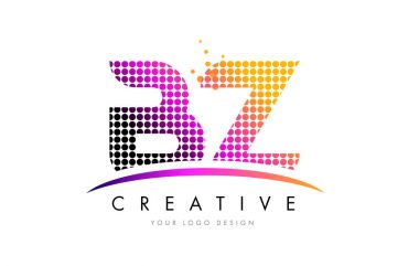 BZ B Z harfi Logo tasarımı ile kırmızı nokta ve Swoosh