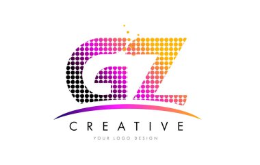 Gz G Z harfi Logo tasarımı ile kırmızı nokta ve Swoosh