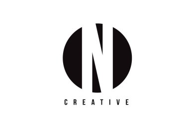 N Beyaz harf Logo tasarım daire arka plan ile.