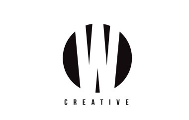 W Beyaz harf Logo tasarım daire arka plan ile.
