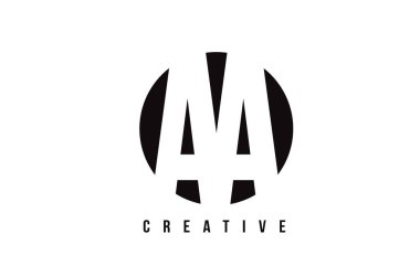 AA A Beyaz harf Logo tasarım daire arka plan ile.