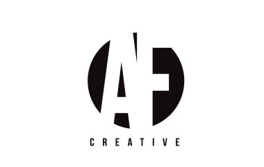 AF bir F Beyaz harf Logo tasarım daire arka plan ile.