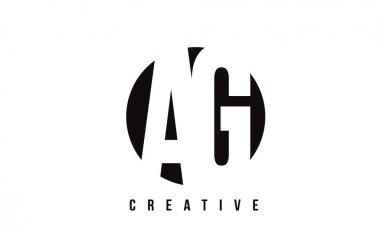 AG A G Beyaz harf Logo tasarım daire arka plan ile.
