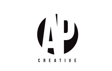 AP bir P Beyaz harf Logo tasarım daire arka plan ile.