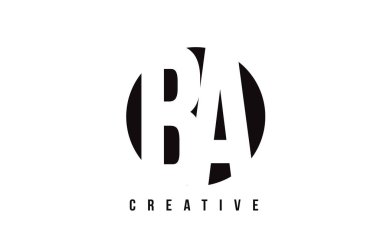Ba B A Beyaz harf Logo tasarım daire arka plan ile.