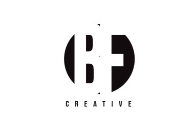 BF B F Beyaz harf Logo tasarım daire arka plan ile.