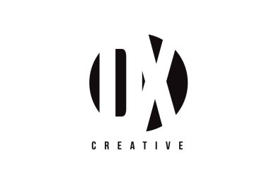 DX D X Beyaz harf Logo tasarım daire arka plan ile.