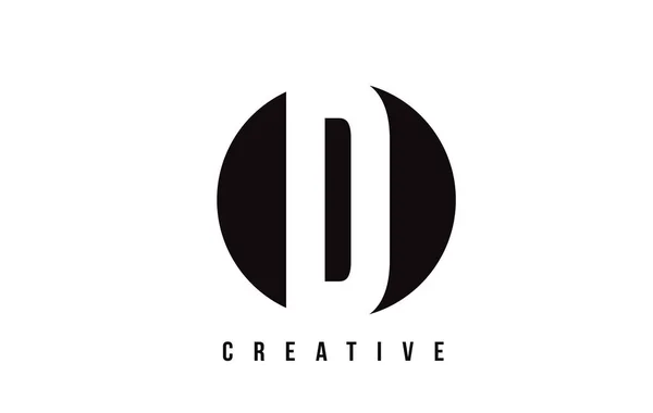 D witte Letter Logo ontwerp met cirkel achtergrond. — Stockvector
